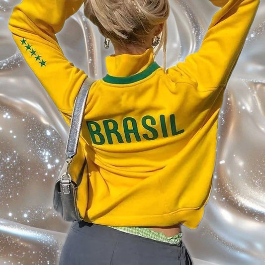 Casaco Desportivo Brasil Retro - Lumiar Copa 2026